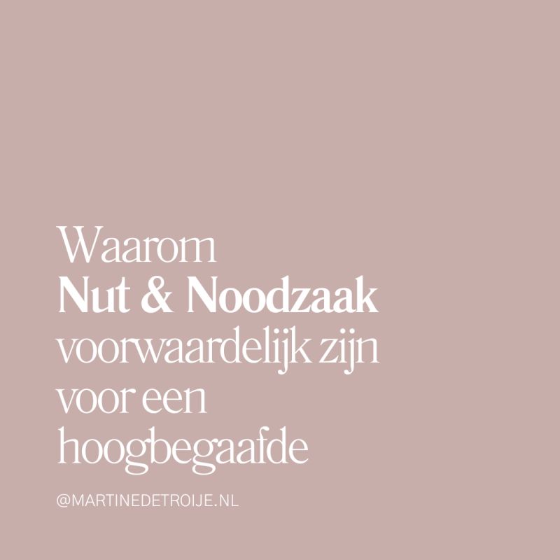 Nut & Noodzaak
